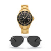 RELOJ ROLEX SUBMARINER DORADO + GAFAS RAYBAN